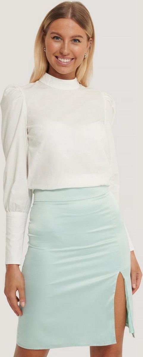 Kim Feenstra x NA-KD Satin Mini Skirt Mint - 40, Mint