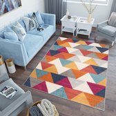 Tapiso Lazur Vloerkleed Grijs Oranje Modern Woonkamer Tapijt Maat- 120x170