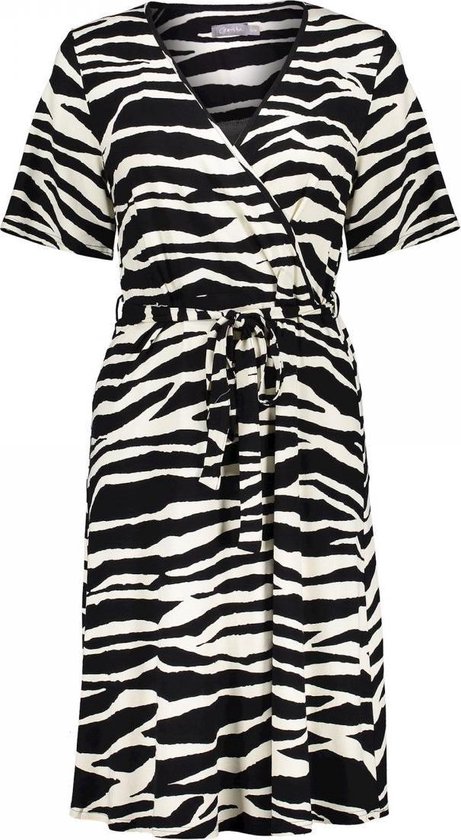 Geisha Dress Zebra & Strap At Waist - XS