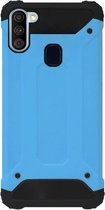 WLONS Rubber Kunststof Bumper Case Hoesje Geschikt voor Samsung Galaxy A11/ M11 - Blauw