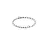 Ring basic gedraaid - Maat 16 - Zilver - Stainless steel (verkleurt niet)