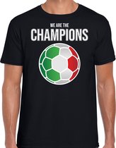 Italie EK/ WK supporter t-shirt - we are the champions met Italiaanse voetbal - zwart - heren - kleding / shirt M