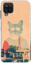 Casetastic Samsung Galaxy A12 (2021) Hoesje - Softcover Hoesje met Design - Cool Cat Print