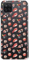 Casetastic Samsung Galaxy A12 (2021) Hoesje - Softcover Hoesje met Design - All The Sushi Print