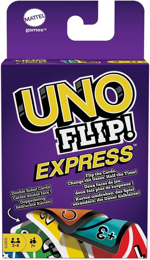 rollen Moderator pols UNO Flip Express - double sided cards - change the game - dubbelzijdige  kaarten -... | bol.com