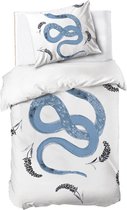 Dindi Home Dekbedovertrek Tattoo Snake - 140x220 - 100% katoen - Wit