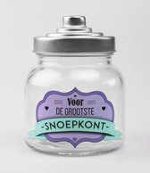 Snoeppot - Snoepkont - Gevuld met verse snoepmix - In cadeauverpakking met gekleurd lint