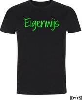 T-shirt | Karaktereigenschappen | Eigenwijs02 - fluor green, M, Dames