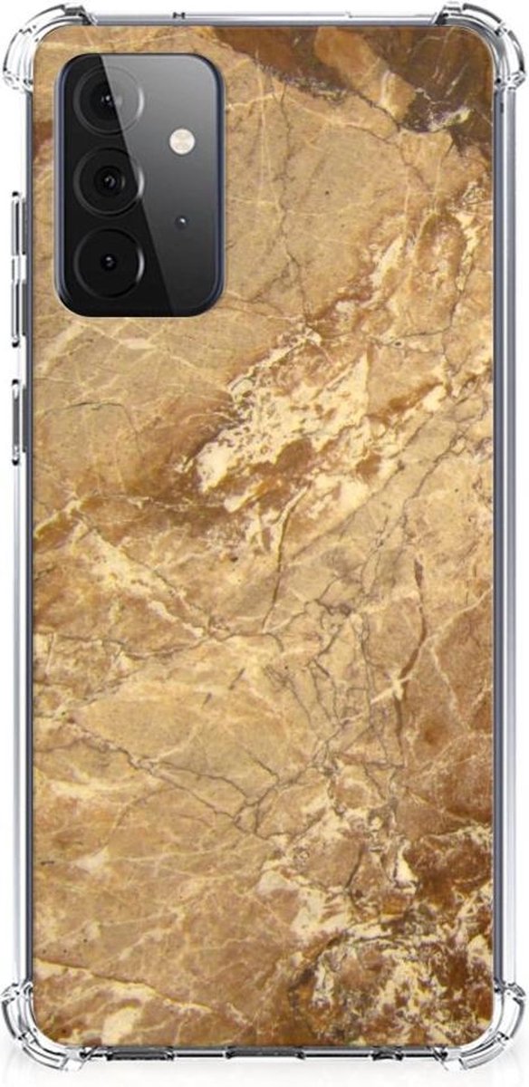 Samsung Galaxy A72 4G/5G Anti-Shock Hoesje Marmer Creme