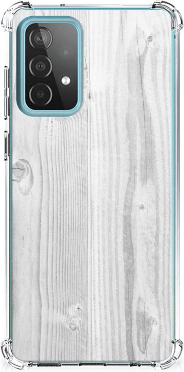 Samsung Galaxy A52 4G/5G Stevig Telefoonhoesje White Wood