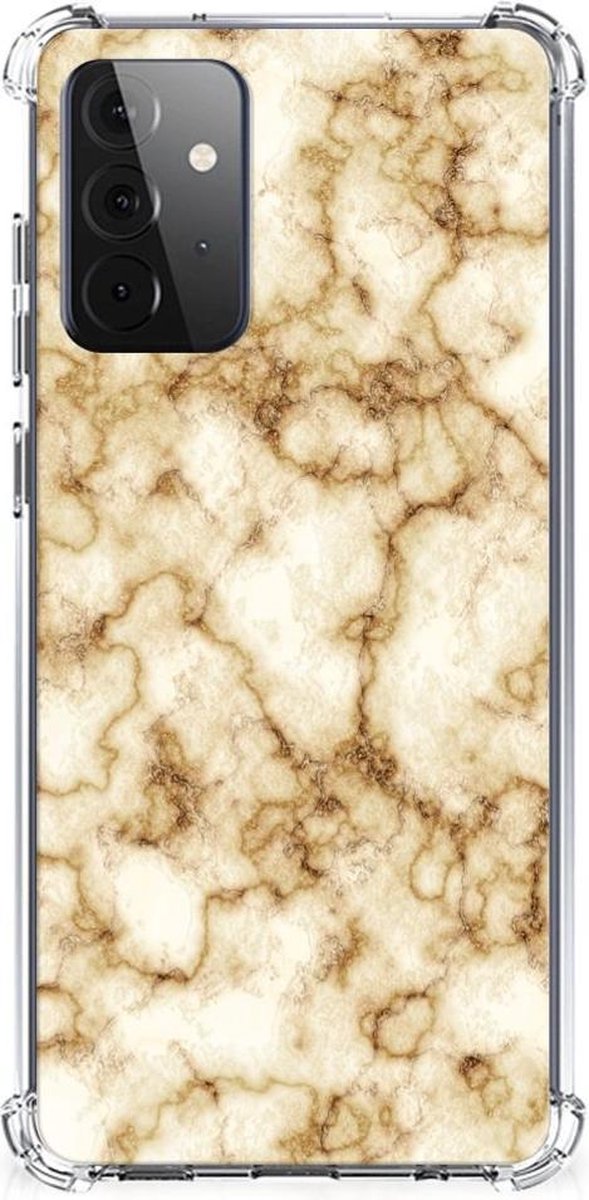 Back Cover voor Samsung Galaxy A72 4G/5G Anti-Shock Hoesje Marmer Goud