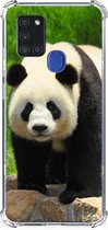 TPU Siliconen Hoesje Samsung Galaxy A21s GSM Hoesje met doorzichtige rand Panda