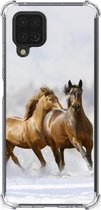 GSM Hoesje Geschikt voor Samsung Galaxy A12 Bumper Hoesje met transparante rand Paarden