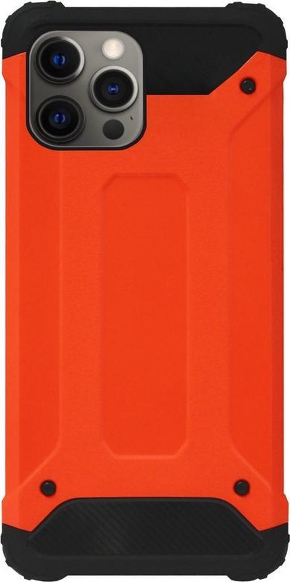 WLONS Rubber Kunststof Bumper Case Hoesje Geschikt Voor iPhone 12 (Pro) - Oranje