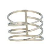 My Bendel Zilverkleurige wrap ring met open design - Kies van deze ring altijd een maat groter dan je standaard maat! - Met luxe cadeauverpakking