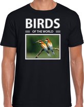 Dieren foto t-shirt Bijeneter - zwart - heren - birds of the world - cadeau shirt Bijeneter vogels liefhebber M