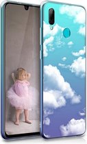 kwmobile telefoonhoesje voor Huawei P Smart (2019) - Hoesje voor smartphone in wit / transparant - Wolken design