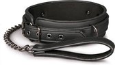 Fetish halsband met riem - BDSM - Bondage - Zwart - Discreet verpakt en bezorgd
