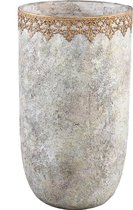 PTMD Callie Ronde Bloempot - H50 x Ø28,5 cm - Cement - Wit