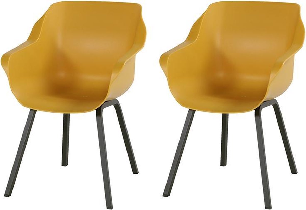 Hartman Sophie armchair chaise de jardin avec accoudoirs - Jaune - set de 2