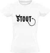 Stout dames t-shirt | ondeugend  | gek | duivel |  Wit