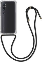 kwmobile telefoonhoesje compatibel met Xiaomi Mi Note 10 / Note 10 Pro - Hoesje met koord - Back cover in zwart / transparant