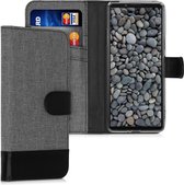 kwmobile telefoonhoesje voor Sony Xperia 10 II - Hoesje met pasjeshouder in grijs / zwart - Case met portemonnee