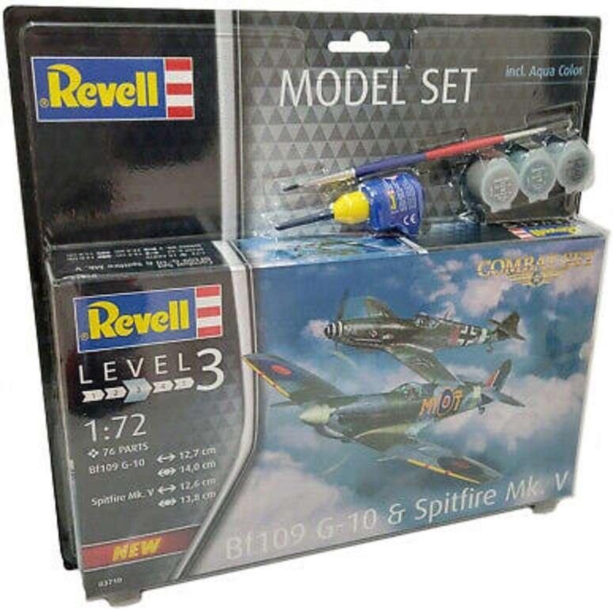 Omgeving tapijt waardigheid 1:72 Revell 63710 Combat Set Bf109G-10 & Spitfire Mk.V - Model Set Plastic  kit | bol.com