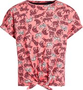 WE Fashion Meisjes T-shirt met dessin en knoopdetail