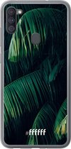 6F hoesje - geschikt voor Samsung Galaxy A11 -  Transparant TPU Case - Palm Leaves Dark #ffffff