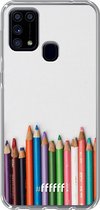 Samsung Galaxy M31 Hoesje Transparant TPU Case - Pencils #ffffff
