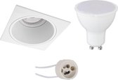 LED Spot Set - Pragmi Minko Pro - GU10 Fitting - Inbouw Vierkant - Mat Wit - 6W - Natuurlijk Wit 4200K - Verdiept - 90mm - BES LED