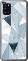 Samsung Galaxy A31 Hoesje Transparant TPU Case - Mirrored Polygon #ffffff