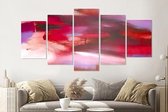Schilderij -Abstract Rood,   5 luik, 200x100cm, Premium print