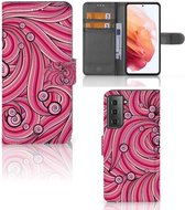 Hoesje ontwerpen Geschikt voor Samsung Galaxy S21 GSM Hoesje Swirl Pink