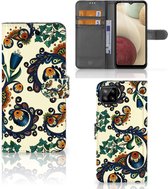 Bookcase Samsung Galaxy A12 Hoesje Barok Flower