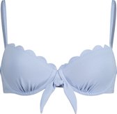 Hunkemöller Dames Badmode Voorgevormde beugel bikinitop Scallop  - Blauw - maat B85
