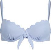 Hunkemöller Dames Badmode Voorgevormde beugel bikinitop Scallop  - Blauw - maat F85