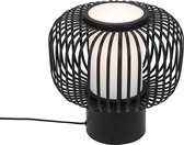 QAZQA bambuk - Landelijke Tafellamp - 1 lichts - H 25 cm - Zwart -  Woonkamer | Slaapkamer | Keuken