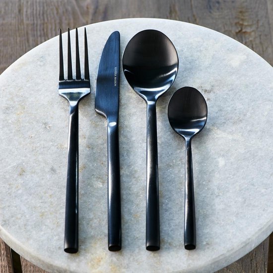 Riviera Maison Zwart - RM Loft Cutlery - Set Van 4 Stuks | bol.com