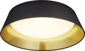 LED Plafondlamp - Plafondverlichting - Trinon Pinton - 18W - Warm Wit 3000K - Rond - Mat Zwart - Textiel