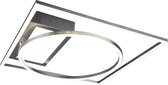 LED Plafondlamp - Plafondverlichting - Trion Dowino - 33W - Aanpasbare Kleur - Vierkant - Mat Nikkel - Aluminium - BSE