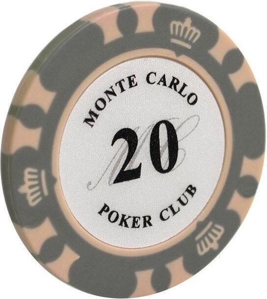 Thumbnail van een extra afbeelding van het spel 5 stuk Professionele Upscale Klei Casino Texas Poker Chips 14G waarde 20
