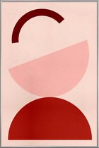 JUNIQE - Poster met kunststof lijst Half Moon -40x60 /Roze