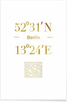 JUNIQE - Poster Berlin gouden -40x60 /Goud & Wit