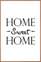 JUNIQE - Poster met kunststof lijst Home Sweet Home -40x60 /Wit &