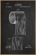 JUNIQE - Poster met kunststof lijst Toiletpapier - patent -30x45 /Wit