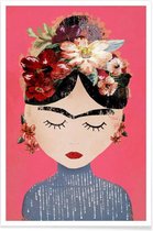 JUNIQE - Poster Frida Pink -40x60 /Roze