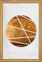 JUNIQE - Poster met houten lijst Circle -20x30 /Bruin & Wit