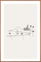 JUNIQE - Poster met kunststof lijst Hawaii -30x45 /Grijs & Ivoor